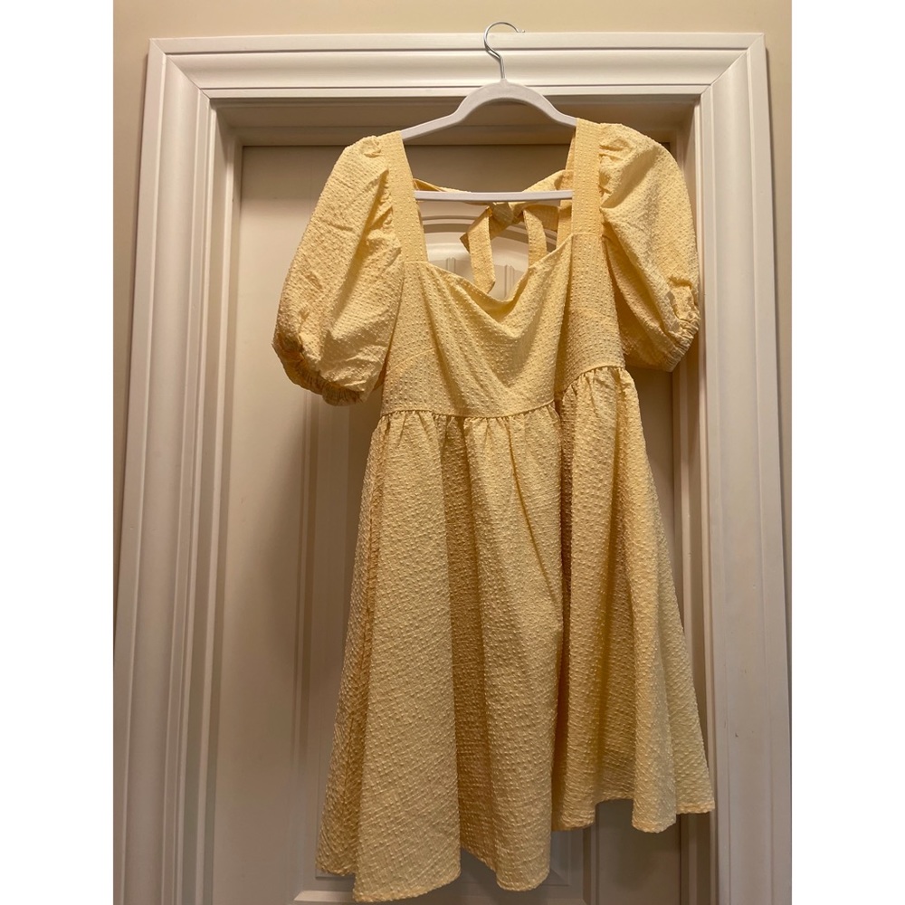 Yellow tie back baby doll dress Mabel size medium